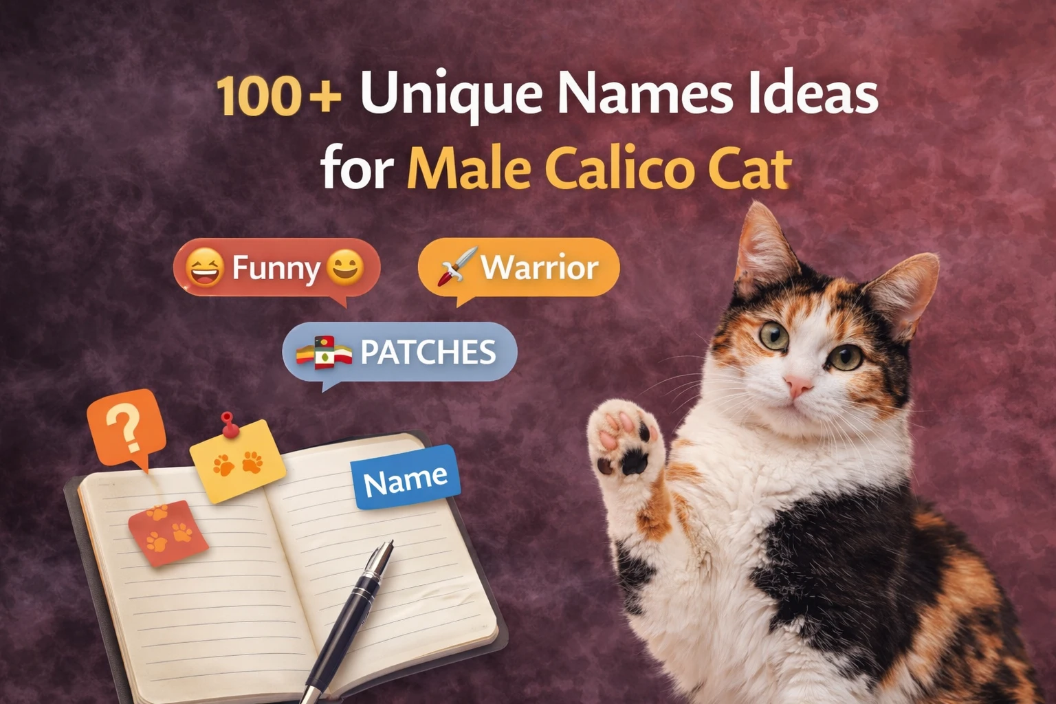 100+ Unique Male Calico Cat Names Ideas