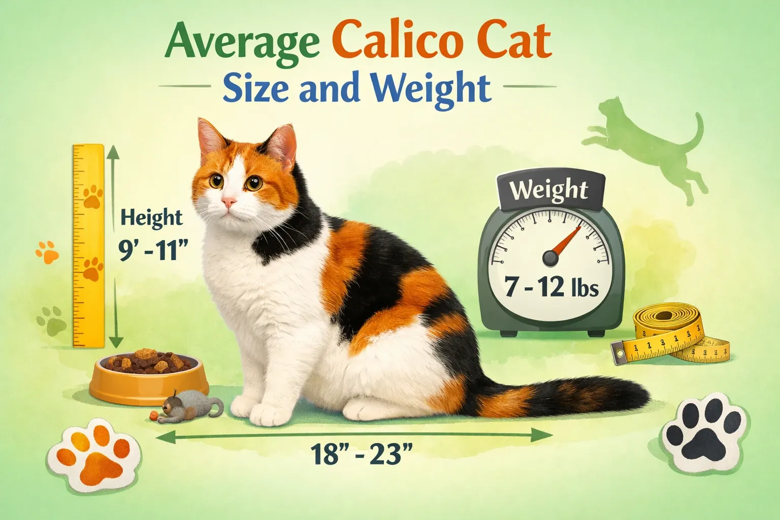 Average Calico Cat Size and Weight