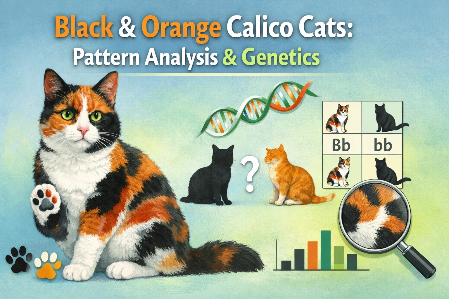 Black & Orange Calico Cats Pattern Analysis & Genetics