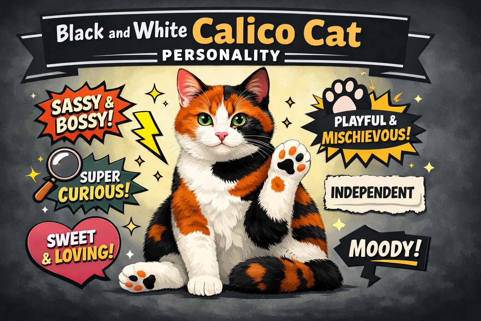 Black and White Calico Cat Personality
