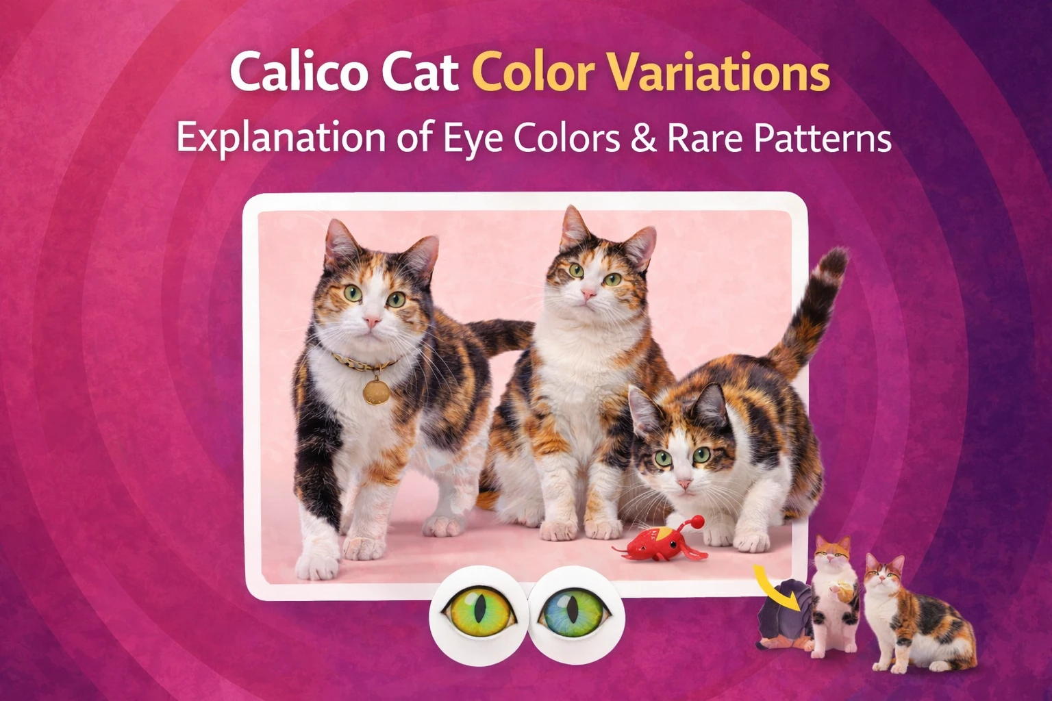 Calico-Cat-Color-Variations-Explaination-of-Eye-Colors-Rare-Patterns