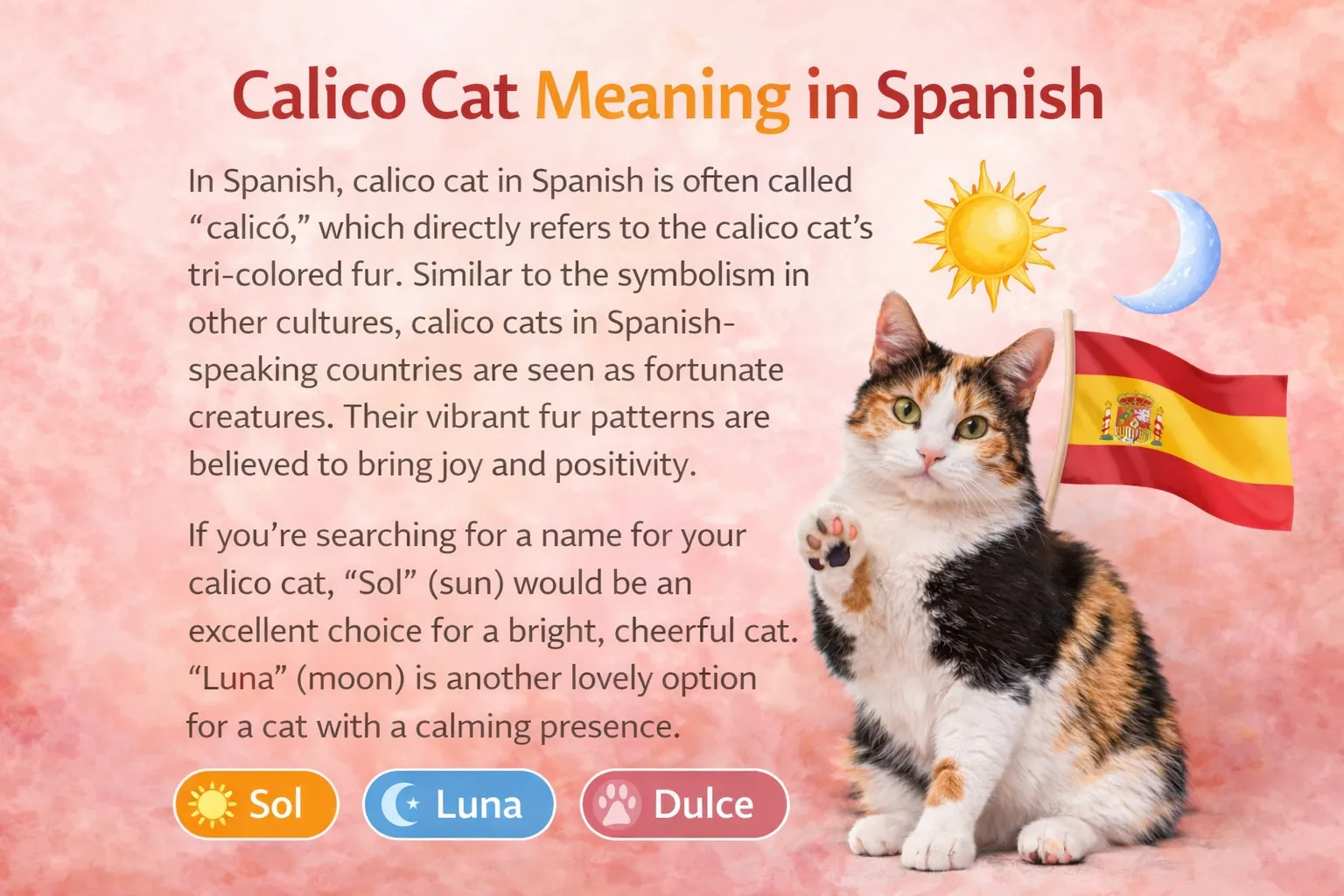Calico Cat Meaning in Spanish