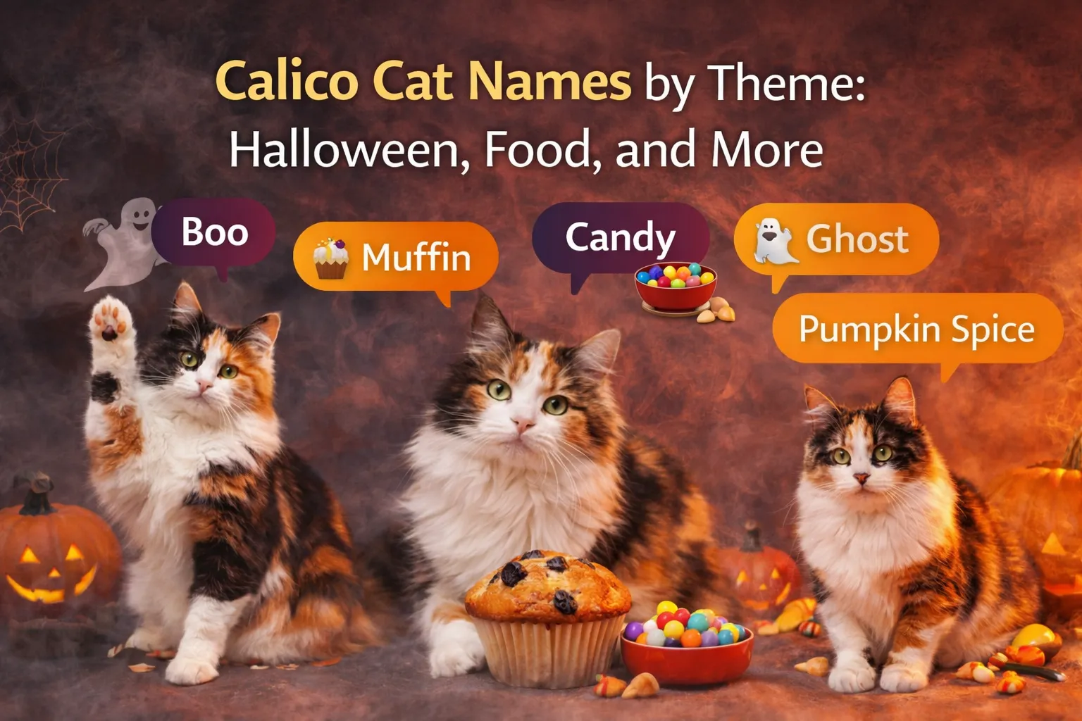Calico Cat Names by Theme Halloween, Food, and More
