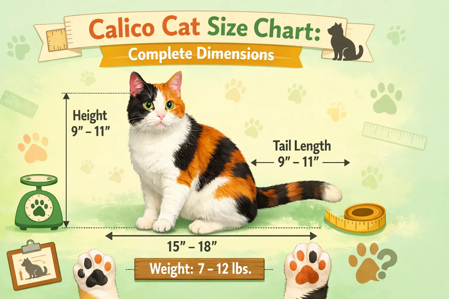 Calico Cat Size Chart Complete Dimensions