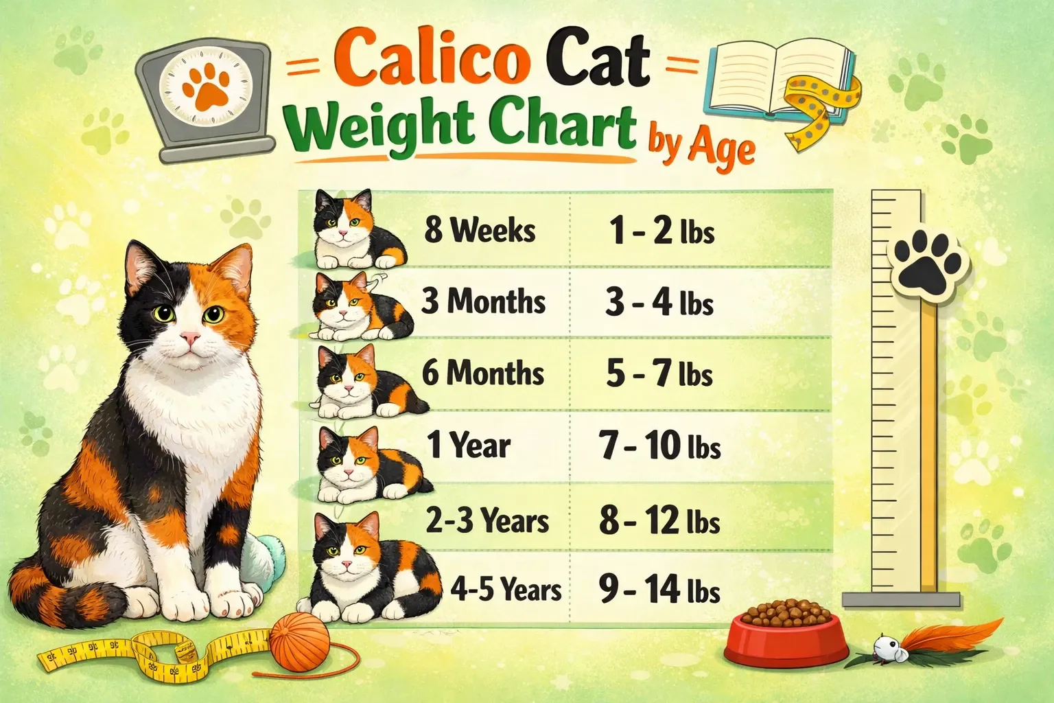 Calico Cat Weight Chart by Age