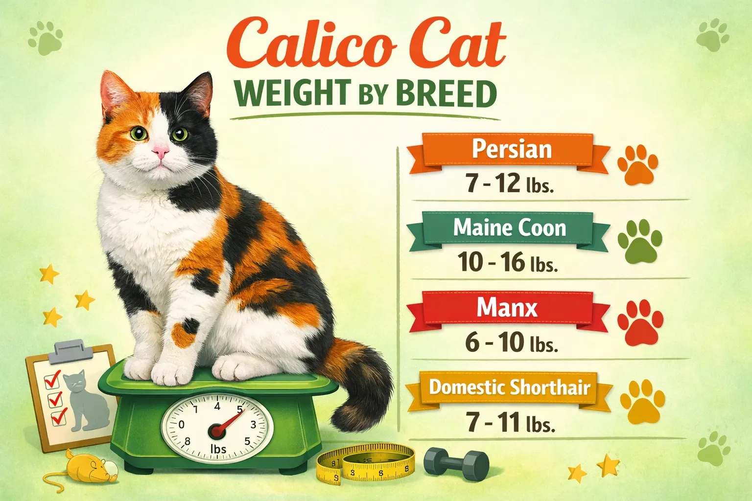 Calico Cat Weight by Breed