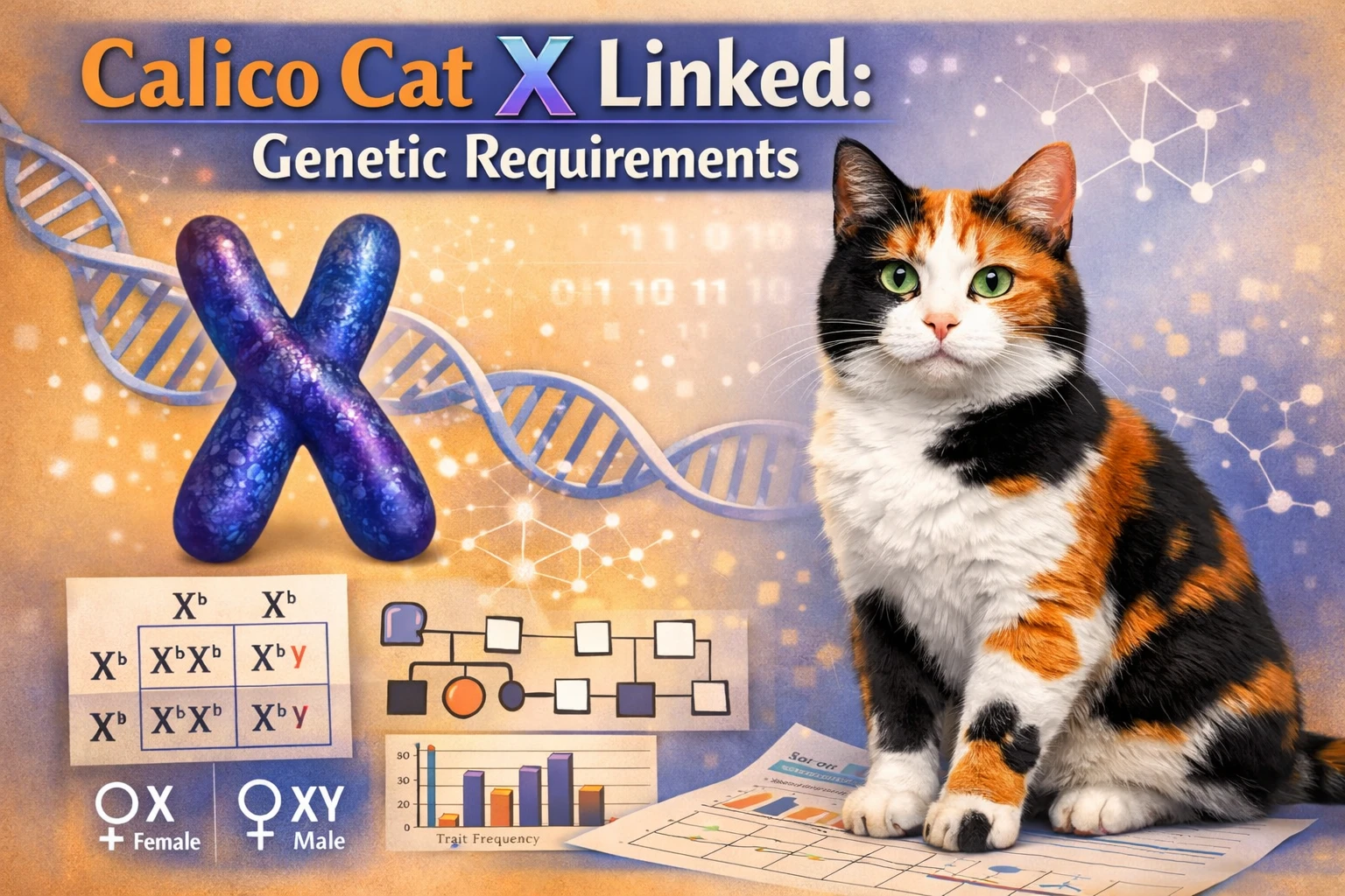 Calico Cat X Linked Genetic Requirements
